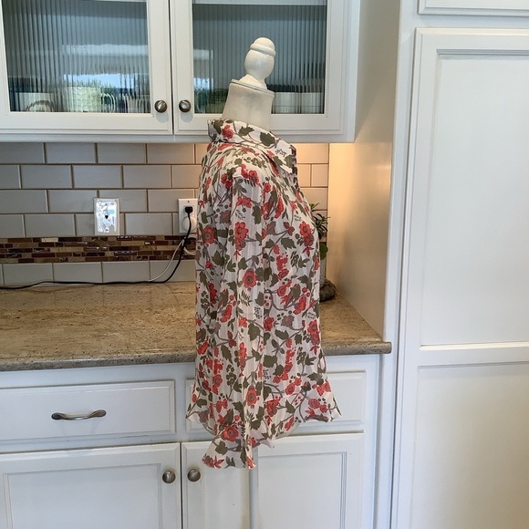 Floral Button Down Cotton Shirt Size Large Millenium Brand - Picture 4 of 9